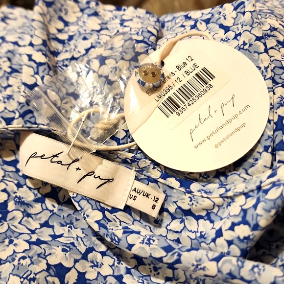 Petal & Pup dress blue white ditsy above the knee dress size 12 - Picture 9 of 15